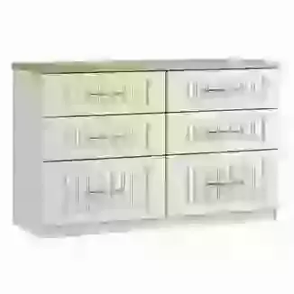 Oak Top Classic 6 Drawer 45" Twin Chest Grey, Ivory, White